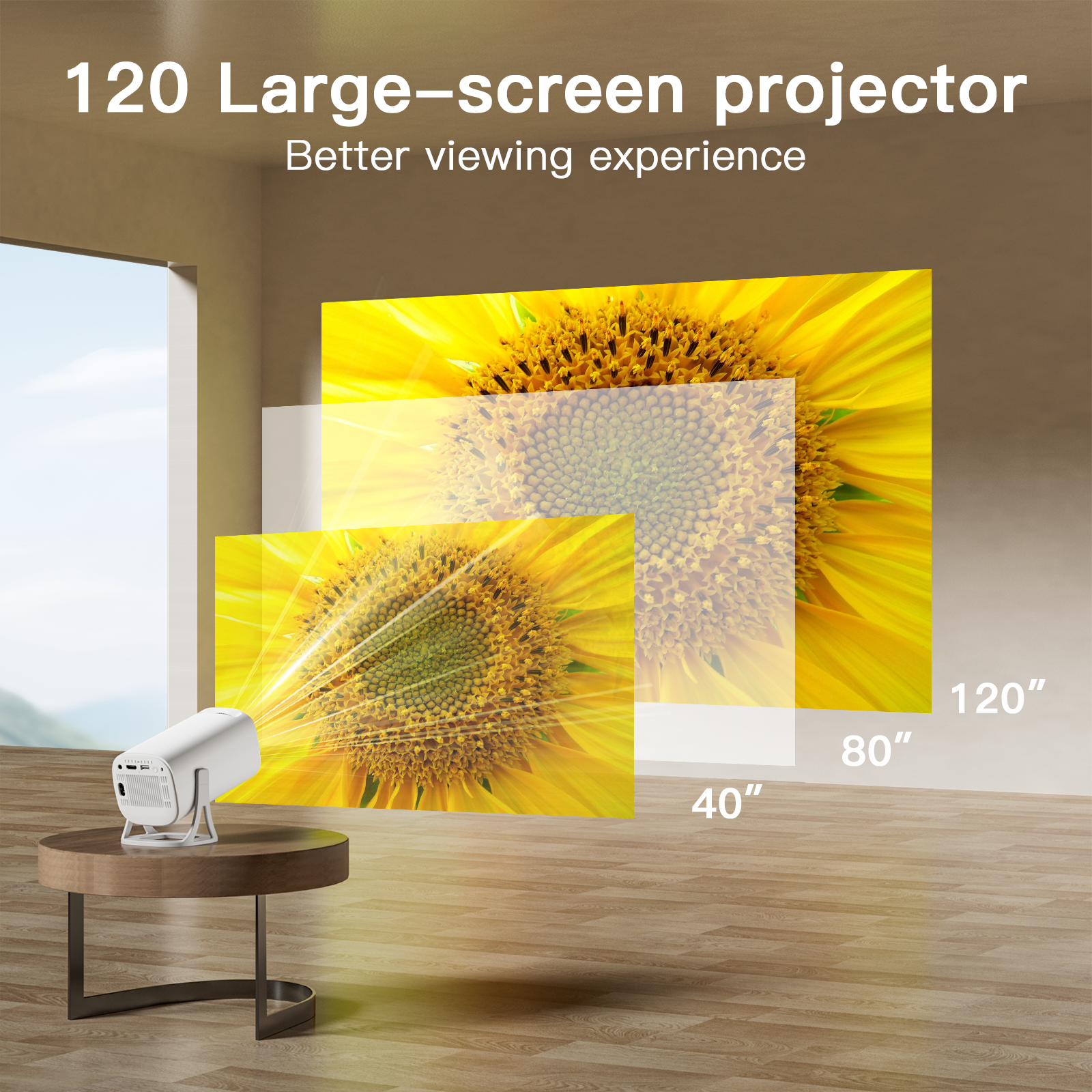 S40 Projector Android 11 120 ANSI 720P Native Support 1080P 4K Wifi6 BT5.0 Cinema Outdoor Portable Mini Projetor
