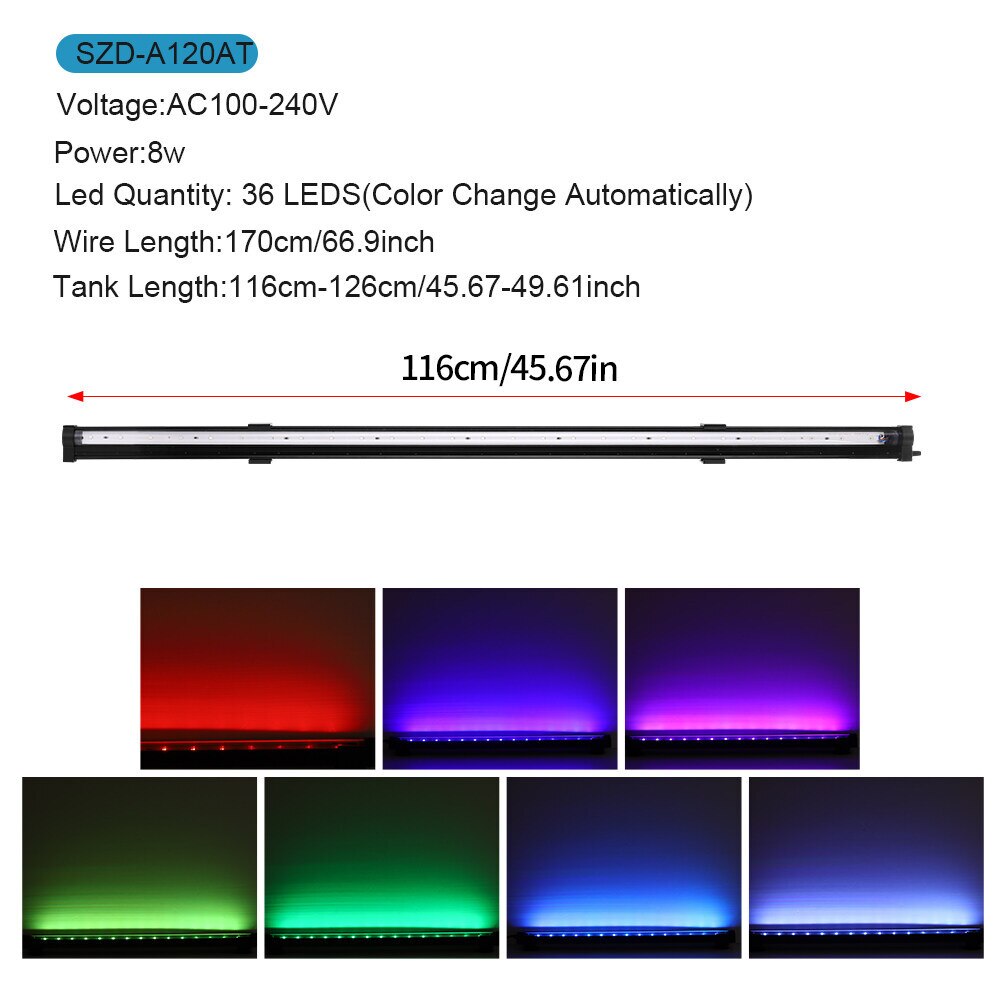 Kleurrijke Kleur Veranderende Led Aquarium Licht Duiken Licht Led Afstandsbediening Kleur Veranderende Onderwater Licht Led Aquarium: DB-120AT