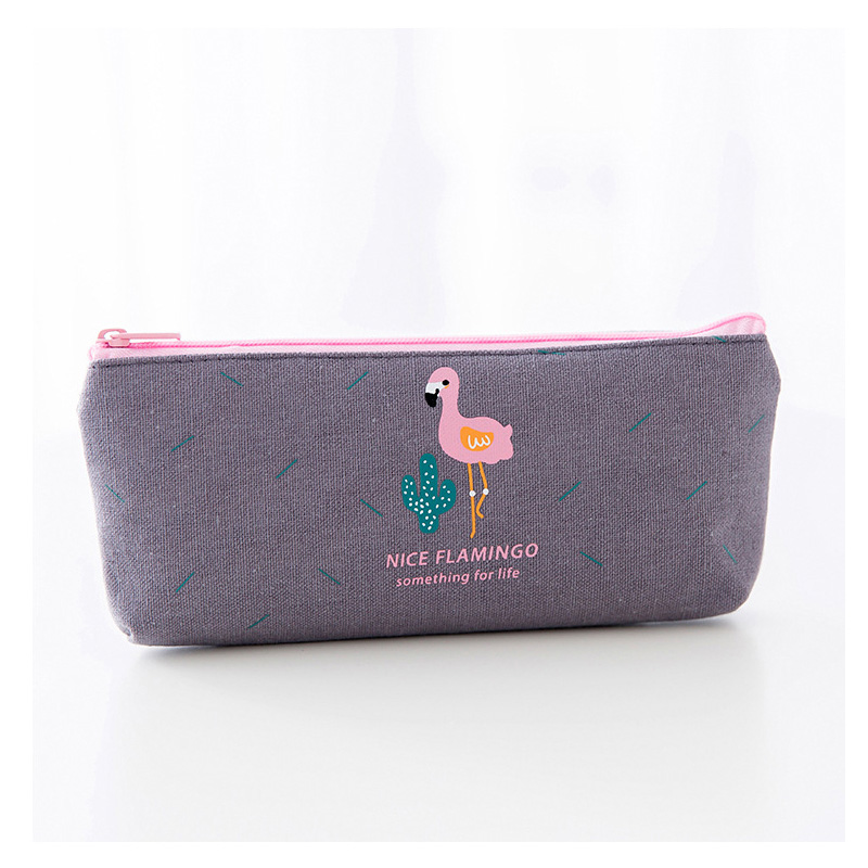SQUMIDER 1PC Cute Flamingo Canvas Pencil Cases Stationery Storage Pen Bag School Office Pencil Bags Lovely Pencil Pouch: A4