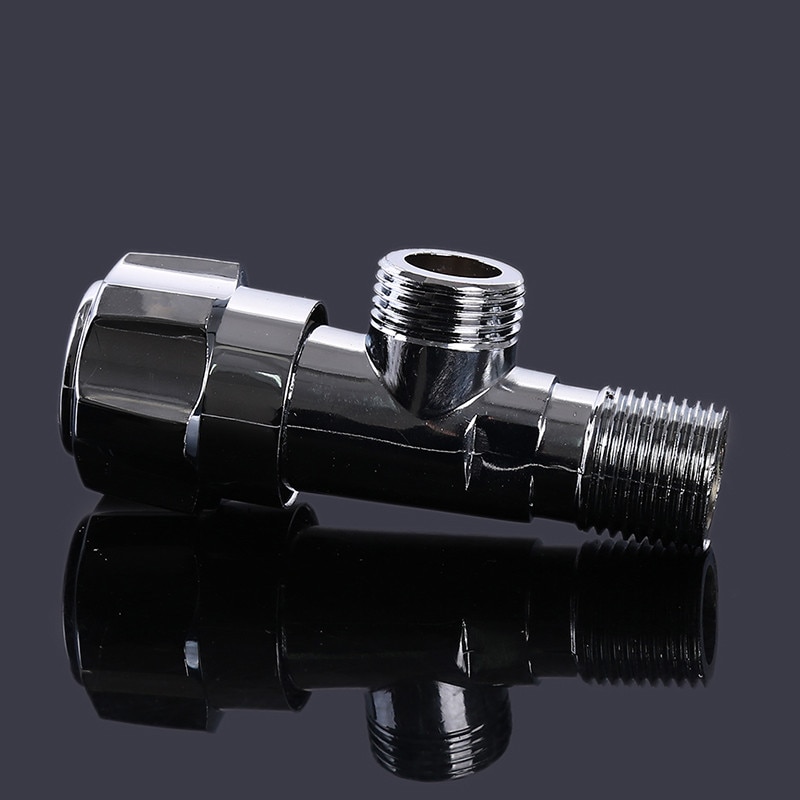 1PC Copper and Cold Water Triangle Valve Flow Control Valve Three-Way Valve Durable Thread Bathroom Angle Valve