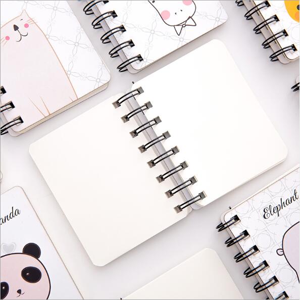 1 Piece Kawaii Animal Pocket Coil Blank Spiral Journal Notebook Dairy Memo Small Sketch Book To Do It Study Planner