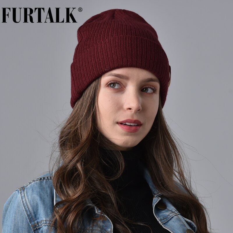 Furtalk uld beanie hat til kvinder vinter forår strikket motorhjelm hatte til kvinder strømpe cap kvindelige piger skullies beanies