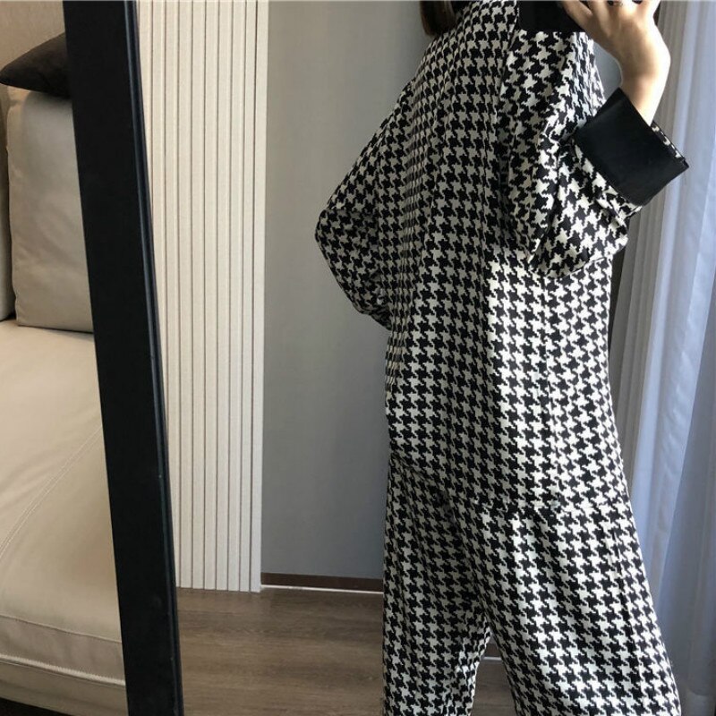Conjuntos de pijama de 2 piezas para mujer, ropa de dormir de manga larga con cuello vuelto, parte superior con una botonadura, pantalones sencillos de , informales y suaves de otoño