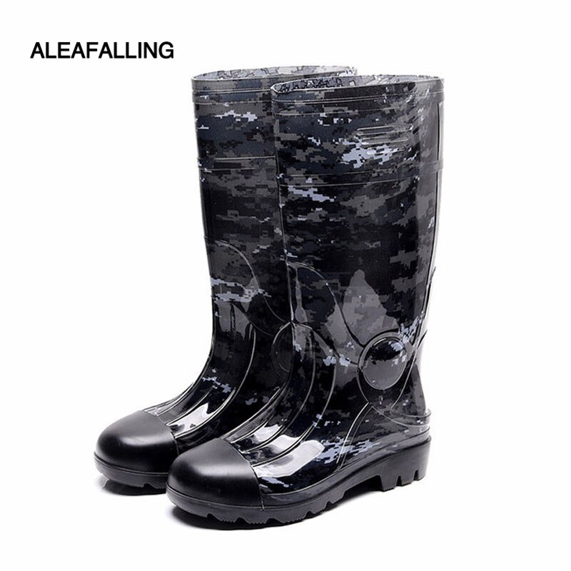 Aleafalling-Botas de lluvia impermeables de tubo alto para hombre, zapatos de invierno, Botas de goma para agua, para trabajo al aire libre, M74