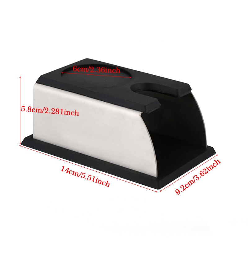 Stainless Steel Silicone Espresso Coffee Tamper Stand Barista Tool Tamping Holder Rack Shelf Coffee Machine Tool: Black Color