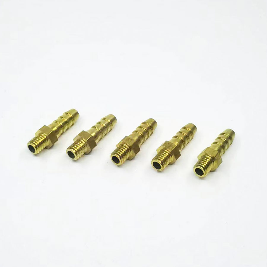 Adaptador de conector de acoplador de manguera de latón, rosca macho métrica, 5 piezas, 3mm, 4mm, 5mm, 6mm, 8mm, 10mm, OD, M5, M3, M4, M6, M8, M10