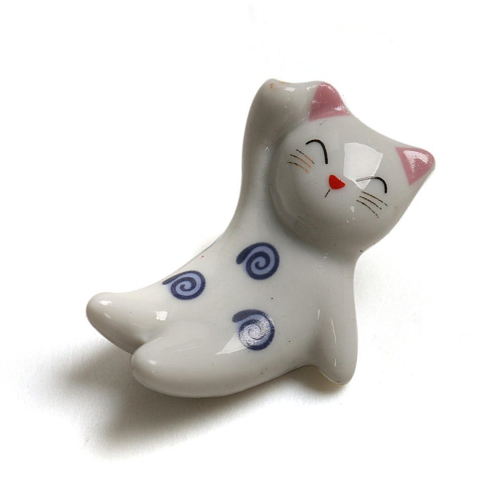 Soporte de cerámica para palillos de estilo japonés, estante para palillos con bonito de animales, almohada, cuidado, artesanía de cocina, vajilla, decoración