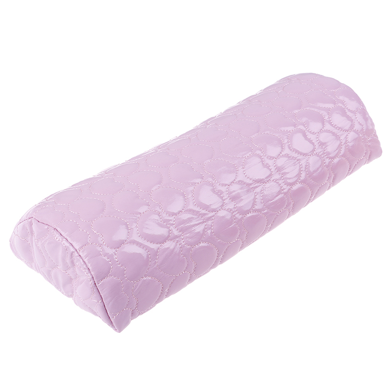 Myk pu lær svamp armstøtte kjærlighet hjerte neglepute hånd pute holder manikyr kunst skjønnhet neglematte pute: Rosa