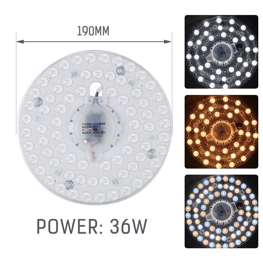 Dimbare Led Plafond Lichtbron Plafondlamp Led Module 220V 24W 36W Vervangen Plafondlamp Bron installeren Plafondlamp: 36W