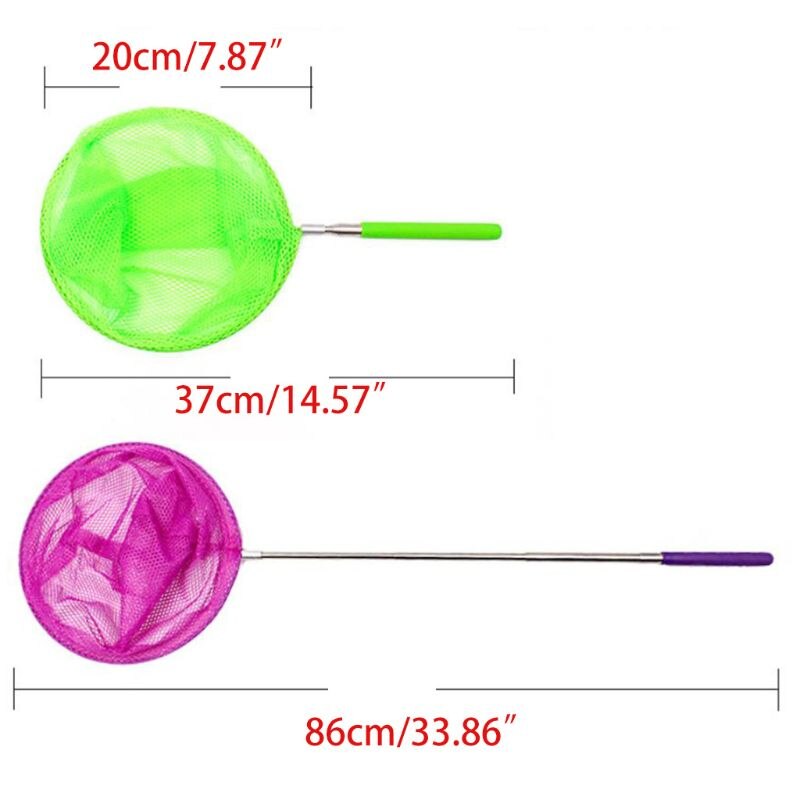 1Pc Kids Anti Slip Grip Perfect Telescopische Vlinder Netto Uitschuifbare Voor Catching Bugs Insect Kleurrijke Vissen Speelgoed
