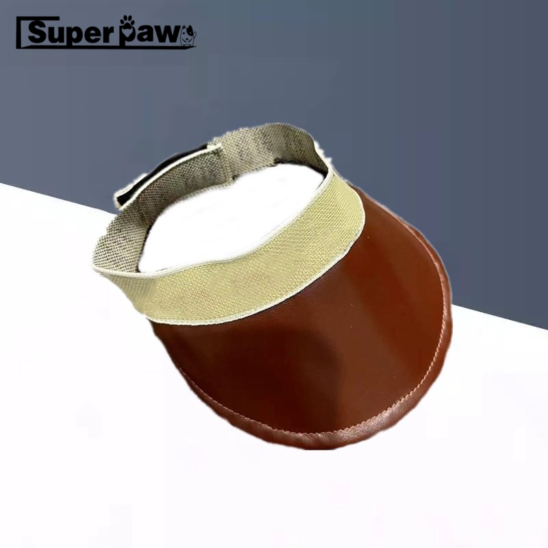 Casquette en cuir PU pour chien, Style, chapeau, couvre-chef, Photos pour petits et moyens chiens, bouledogue français, carlin poméranien, directe, YKC41