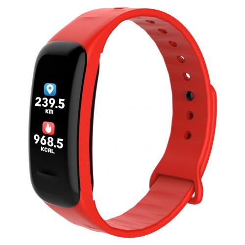 C1S Kleur Screen Hartslagmeter Fitness Tracker Sport Smart Armband Horloge: Rood