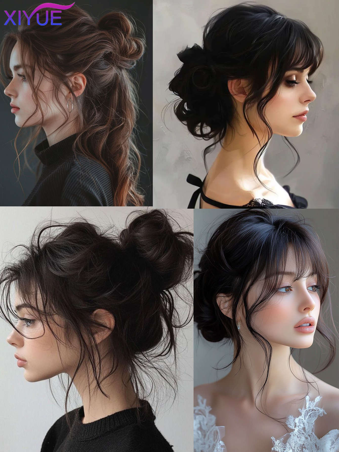 Synthetischer Haarknoten, gerader Chignon, elastisches Gummiband, künstliches Haar, zum Anklipsen auf der Haarschwanzverlängerung, Hochsteckfrisur, Haarteil, Pferdeschwanz