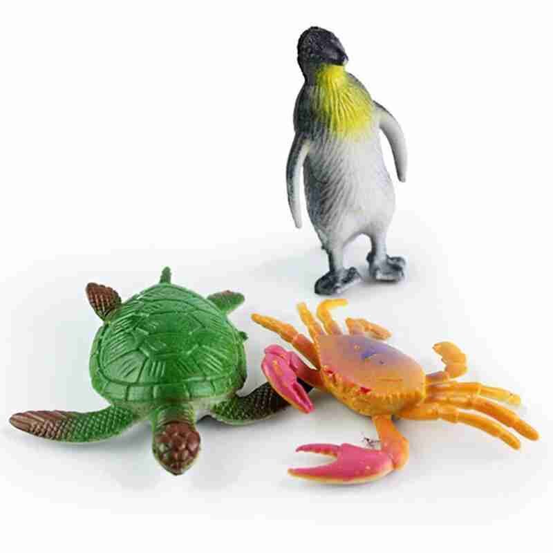 24 Stks/set Zee Lift Dieren Model Speelgoed Handgeschilderde Coloring Mini Shark Crab Educatief Marine Dolfijn Speelgoed Model Schildpad j9Y9