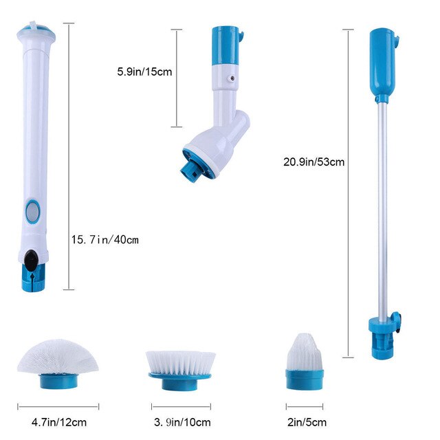 Electric Cleaning Turbo Scrub Brush Adjustable Waterproof Cleaner