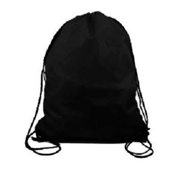 Popular Polyester Kids Drawstring Backpacks Travel Storage Shoulders Bag Beach Outdoor Sport Gym Bag Clothes Dance Shoe Bag: Black