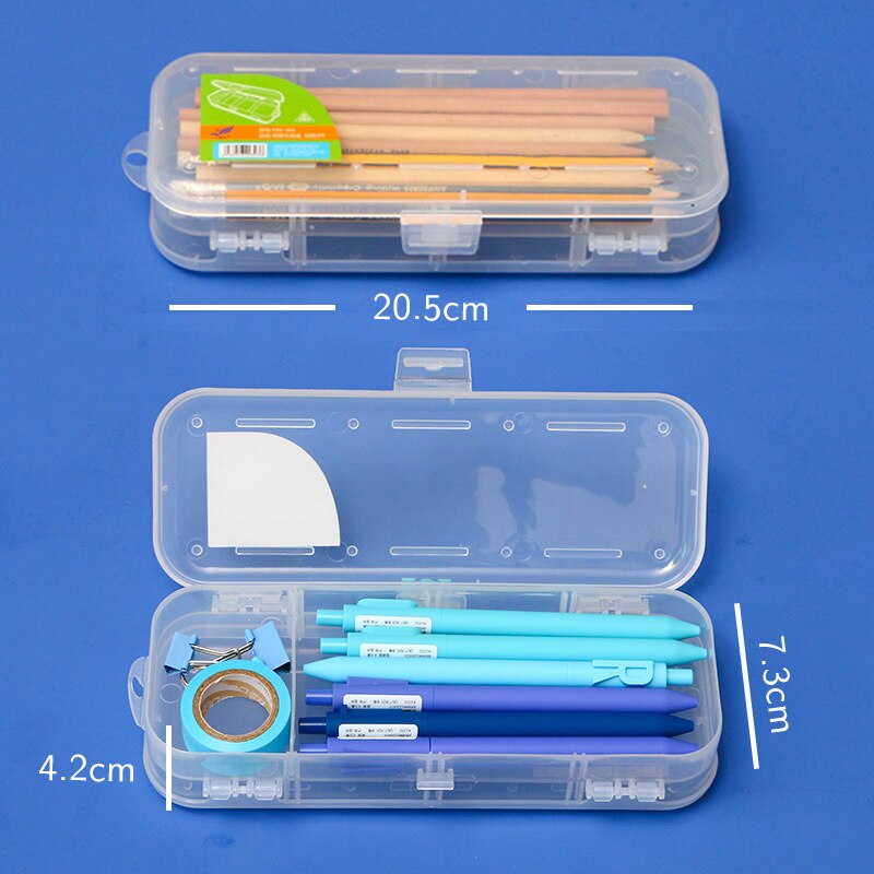 Transparente estuche escolar Estudiante de gran capacidad estuche lapices Doble lado lapiceras PP de plástico estuches papeleria cartucheras para lapices escolares