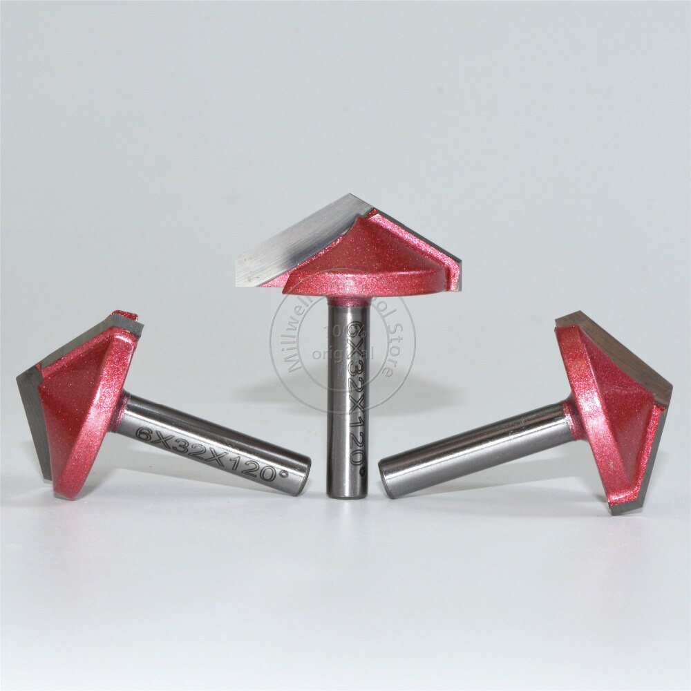 6mm * 120degree * 32mm, CNC Tungsten staal 3D V bit, CNC machine tool, PVC, MDF, Acryl, Carbide end mill, houtbewerking insert router bit