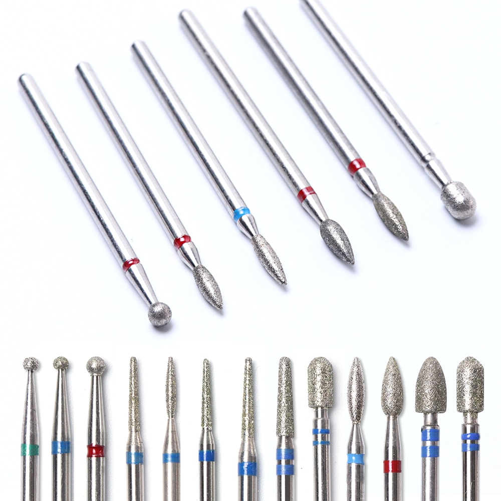 Uds diamante cortadores para uñas de manicura brocas Rotary Burr de archivos Molino de cepillo eléctrico amoladora corindón herramientas BEJG