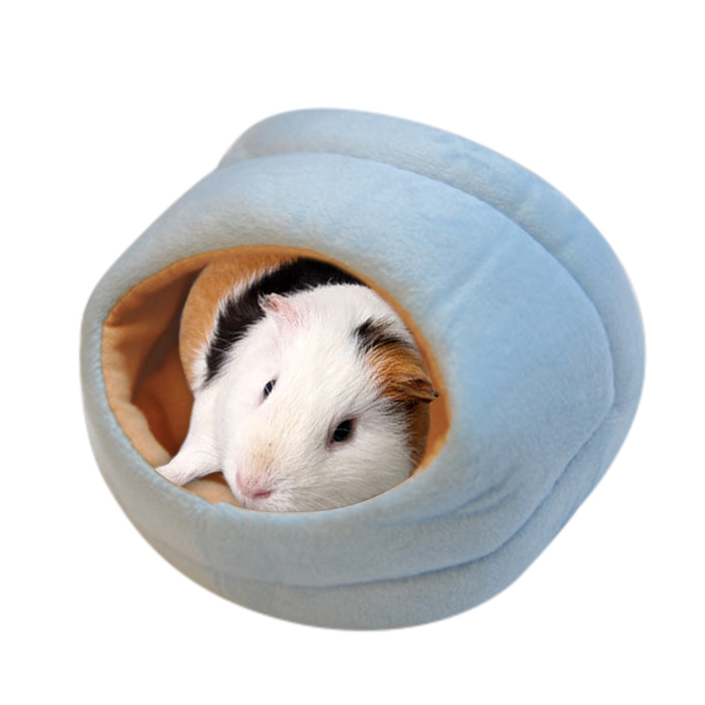 Til små lodne dyr dejlige rotter reden hamster vinter varm fleece hængende bur hængekøje sød hamsterhus med kæledyrs sengemåtte ^ 40: Blå / L
