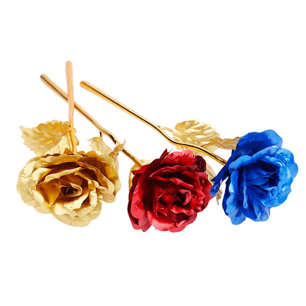 Rosa chapada en oro de 24k con caja, romántico de San Valentín, suministros festivos para , aniversario, novia, esposa,
