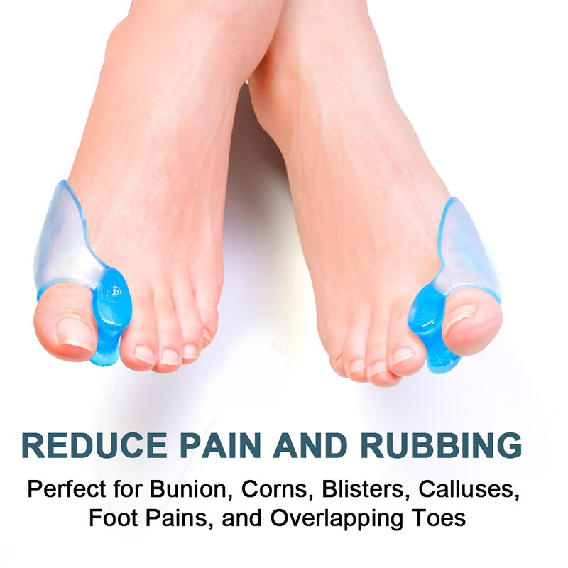 2pcs/Pair Silicone Toe Gel Correction Hallux Valgus Relief Pain Little Toe Pinkie Safe Repeated Use Finger Separator: Default Title
