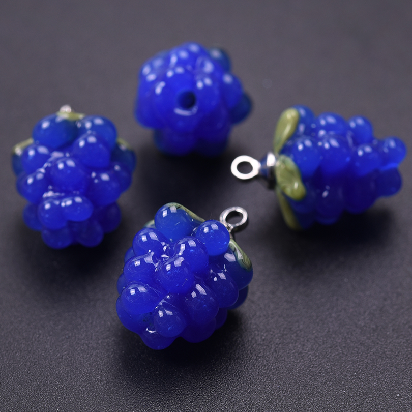 Fargerike 10 stk. glass jordbær persimmon druer perler spacer charms fruktperler øredobber tilbehør glass gjør-det-selv smykker armbånd: Oransje