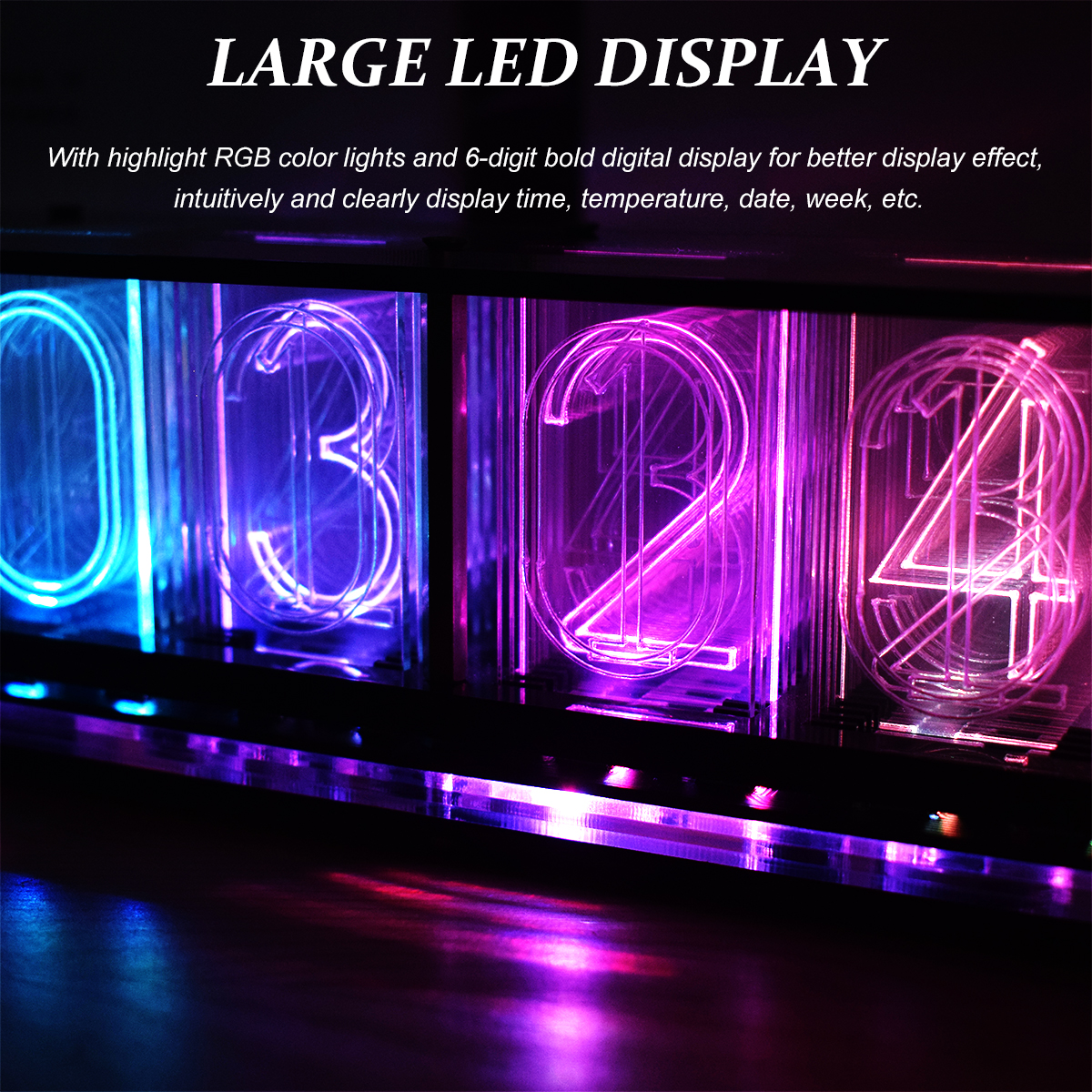 DS3231 Digital LED Wecker Bausatz 6-Ziffer Großen deutlich Schrift Anzeige Elektronische Uhr Groß Musik Spektrum Anzeige Uhr modul