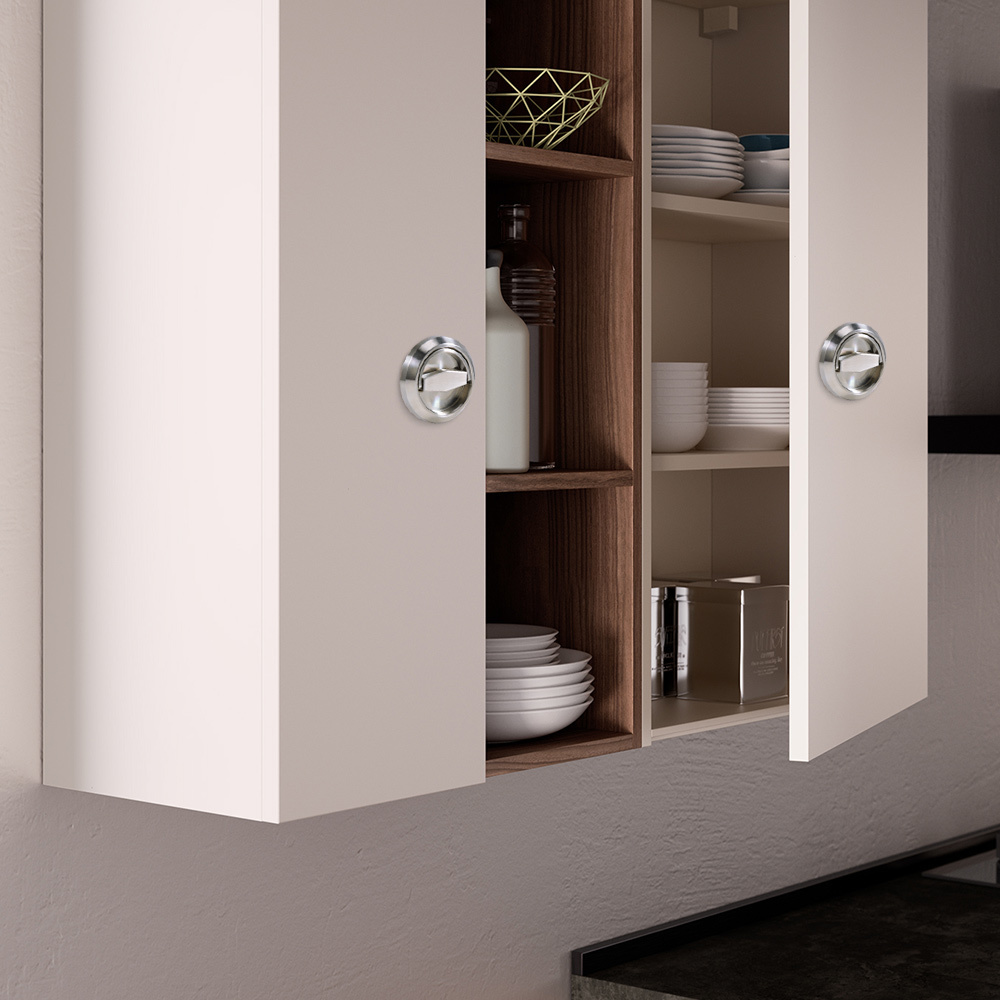 Stainless Steel Hidden Cabinet Knobs and Handles Round Recessed Cupboard Pulls Concealed Door Drawer Furniture Handles