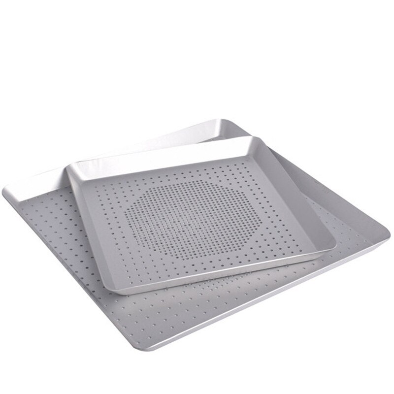 square Rectangle Pizza Baking Pan Nonstick Pizza hole tray Pan Steel Round Crispy Crust Pizza Oven Tray Perforated Bakeware Tool