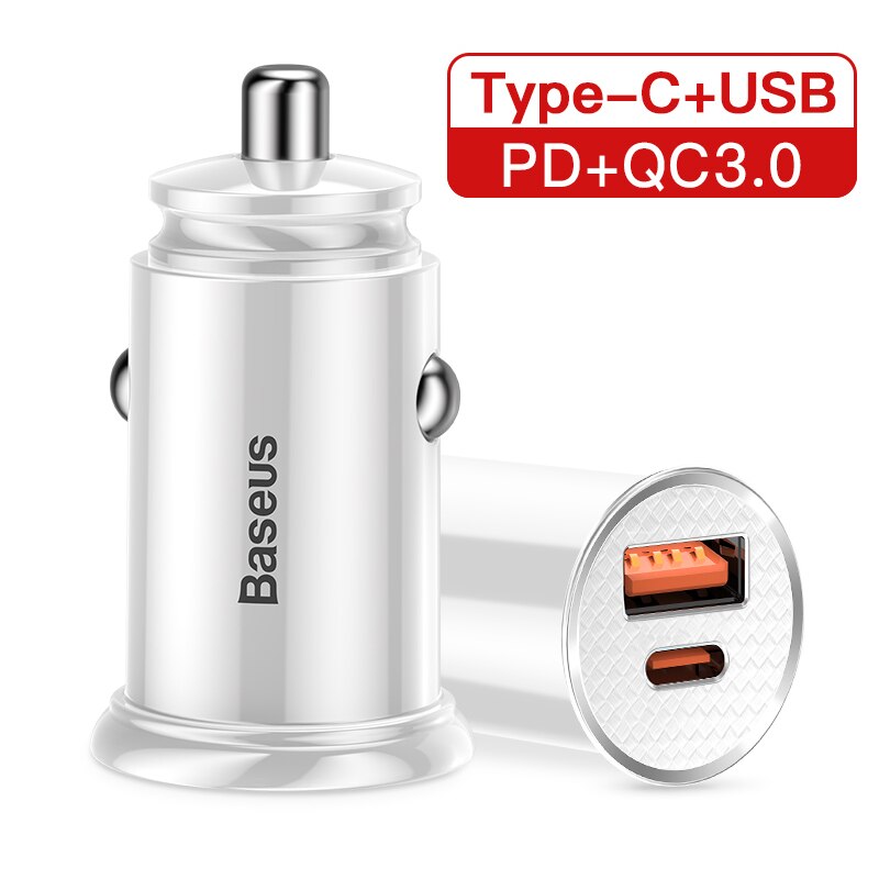 Baseus USB Car Charger Quick Charge 4.0 3.0 QC4.0 QC3.0 QC SCP 5A Type C PD Fast Car USB Charger For iPhone Xiaomi Mobile Phone
