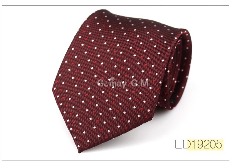 Klassiske mænd slips til erhvervslivet formelt bryllups slips til mænd 8cm striber prikker hals slips jakkesæt halsbeklædning jacquard slips: Ld19205