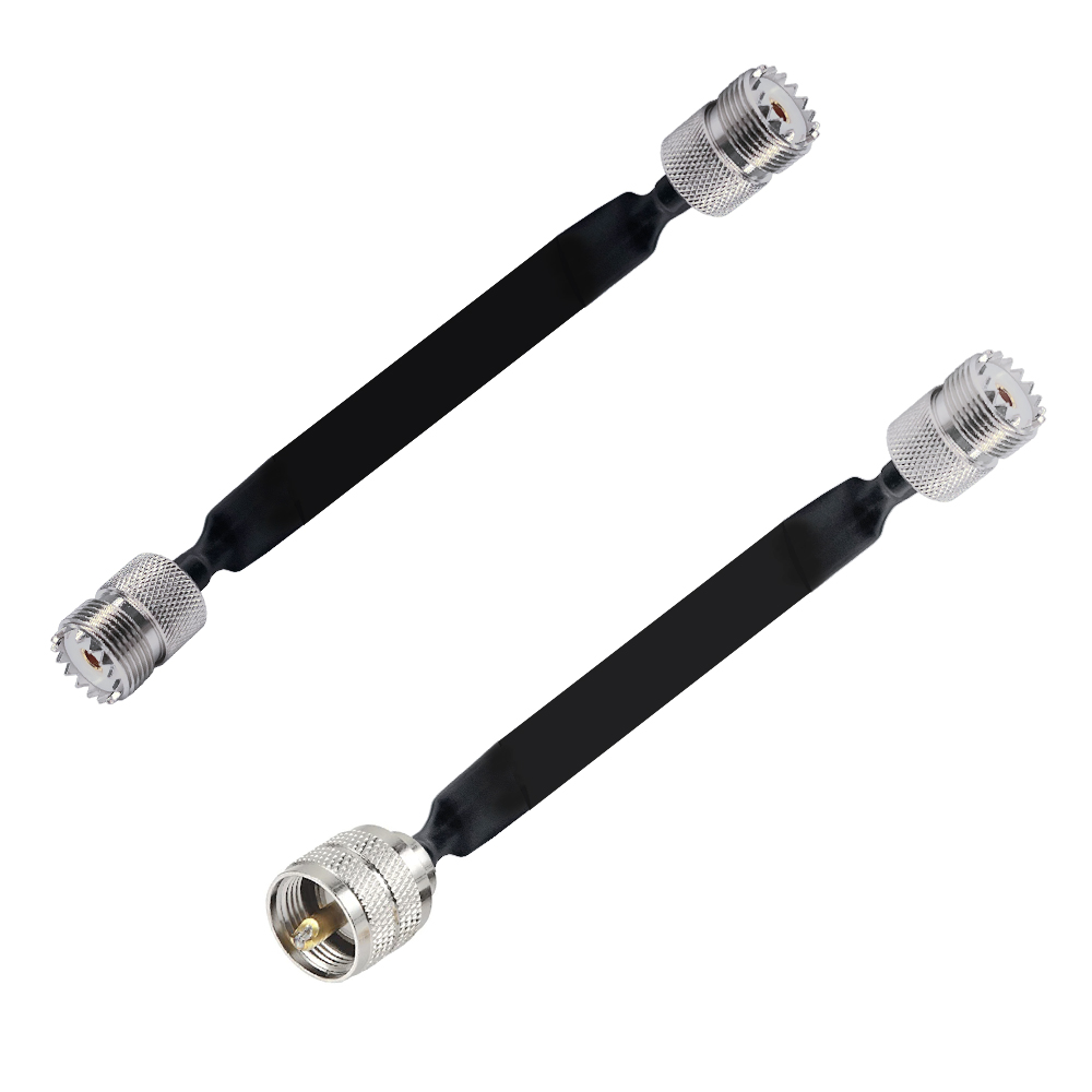 Window/Door Pass Through Flat RF Coaxial Cable SO239 UHF Female to UHF Female Male PL259 50 Ohm RF Coax Pigtail Extension Cord