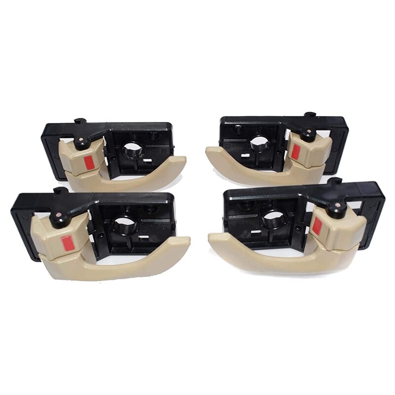 4PCS Car Interior Door Handle Left Right Inside Door Handle Replacement Set for Hyundai Tucson 2005 Beige