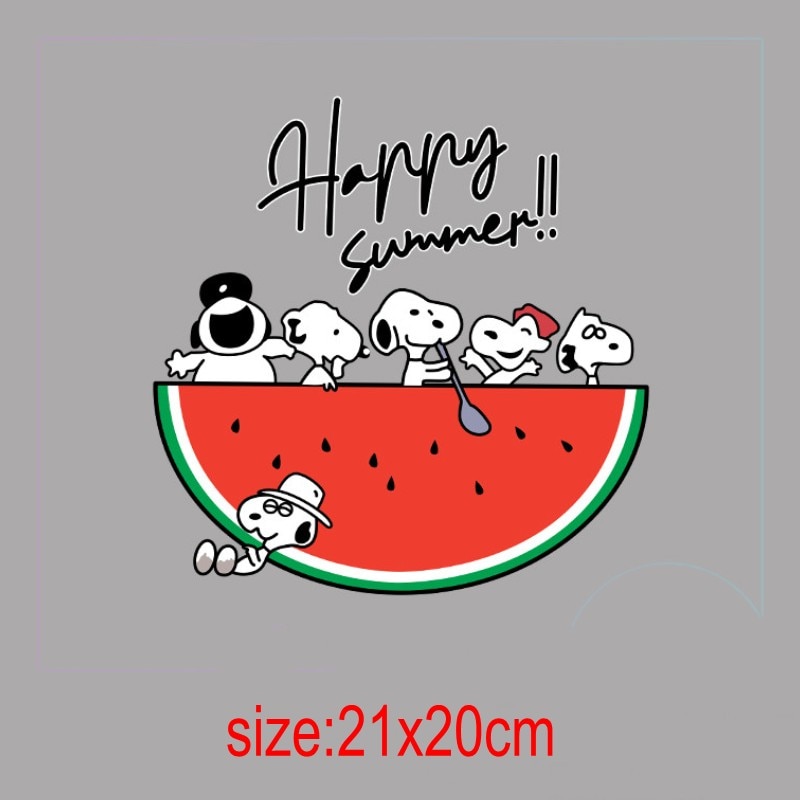 21X20Cm Cartoon Watermeloen Ijzer Op Patches Voor Diy Warmteoverdracht Kleren T-shirt Thermische Transfer Stickers Decoratie Afdrukken