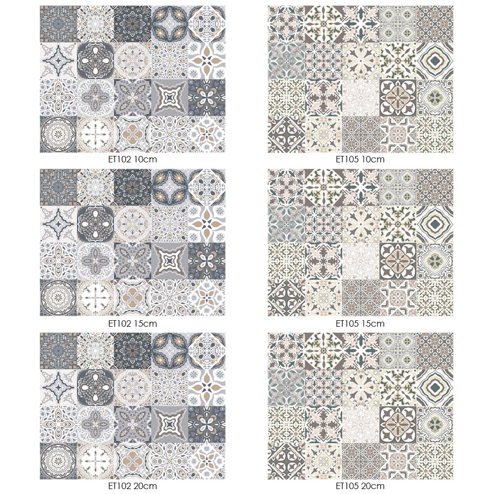 Furniture Unique Tile Sticker 20pcs Self Adhesive Waist Line Wall Decals Waterproof Tile Floor Stickers Mural