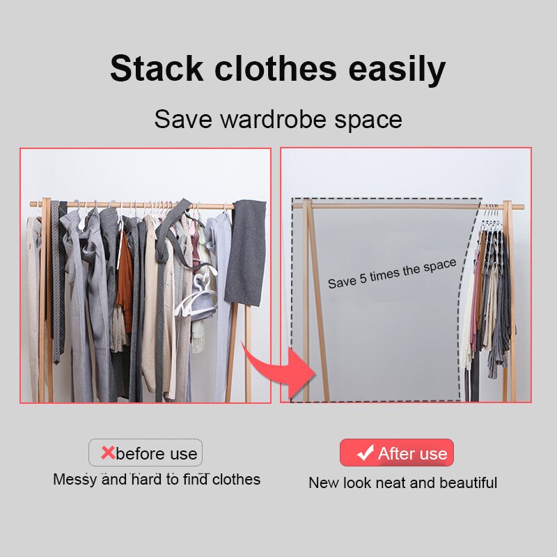 Hanging Pants Artifact Scarf Hanging Multilayer Seamless Pants Hanger Metal Five Layer Sponge Antiskid Pants Rack Drying Rack