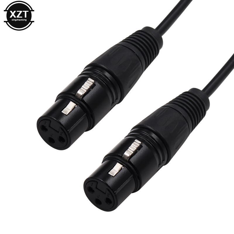 enchufe XLR macho de 3 pines a conector hembra doble Y divisor micrófono extensión de adaptador de Cable de DJ para reproductor de DVD micrófono