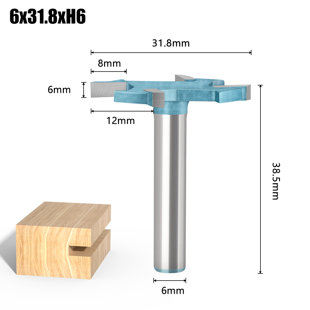 Broca enrutadora de vástago de 6mm y 6,35mm, fresa para brocas enrutadora de carburo de Metal y madera, herramientas de carpintería, cortador de 6mm de diámetro