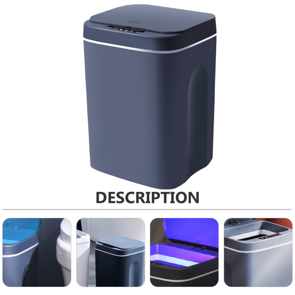 Household USB Charging Smart Trash Can Automatic Induction Dustbin with Lid