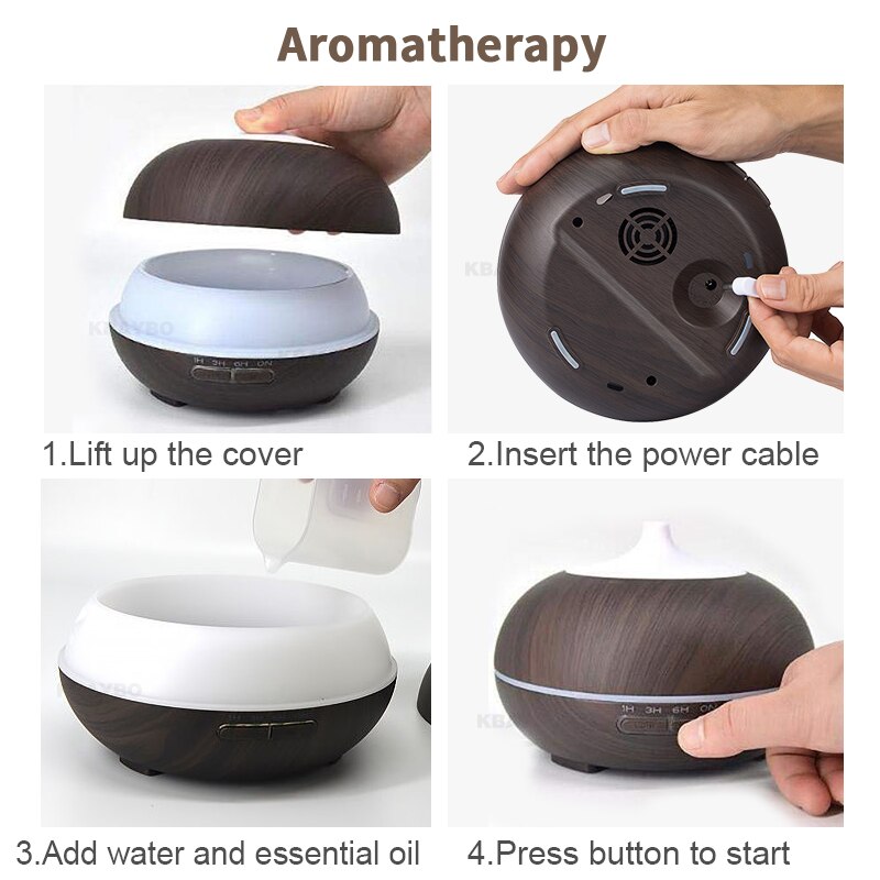 Kbaybo Etherische Olie Aroma Diffuser Ultrasone Luchtbevochtiger Koele Mist Maker Aromatherapie Airconditioning Fogger Voor Thuis 300Ml