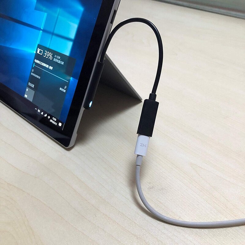 0.2m usb-c-laddningskabelhona för surface pro 6/5/4/3- bärbar dator 1/2, 45w 15v- pd laddningskabel