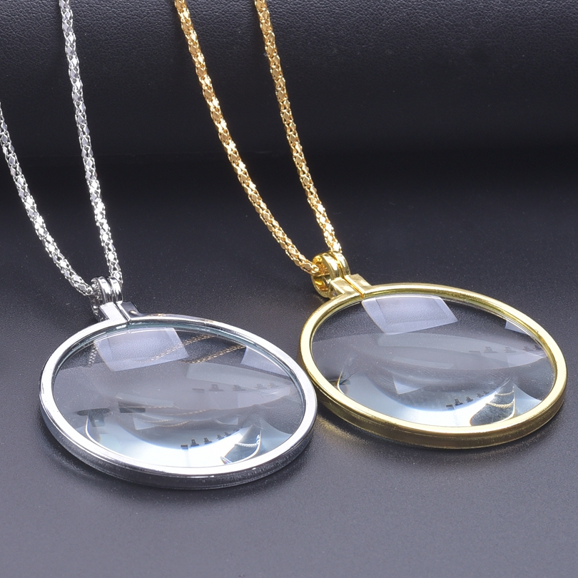 1Pc Diy Women Glass Reading Magnifying Necklaces Handmade Vintage Steampunk Portable Decorative Monocle Chain Collares Jewelry