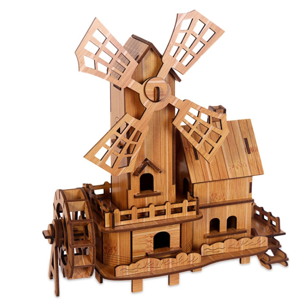 Solar 3D Holzpuzzle Windmühle - DIY Bausatz Für Kinder 8-12 Jahre