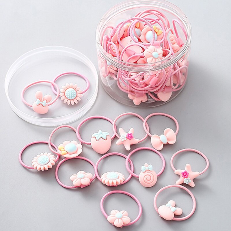 Patpat 20-Stukken Schattige Haarbanden Voor Meisjes Kleurrijke Geschikt Voor Kinderen Vanaf 3 Jaar Oud Meisje Accessoires: Pink