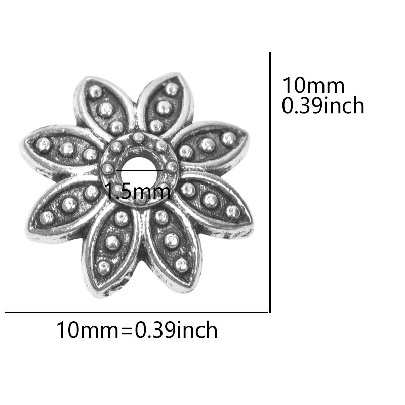 1000 Capuchons De Perles Forme Fleur - Métal Pour Fabrication De Bijoux - Dimensions Environ 0,7 X 0,7 X 0,45 Cm