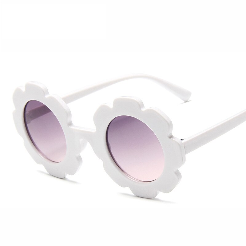 WarBlade Neue freundlicher Sonnenbrille freundlicher Runde Blume sonnenbrille Mädchen Jungen Baby Sport Schattierungen Brille UV400 Brillen Oculos De Sol: C8 Weiß grau