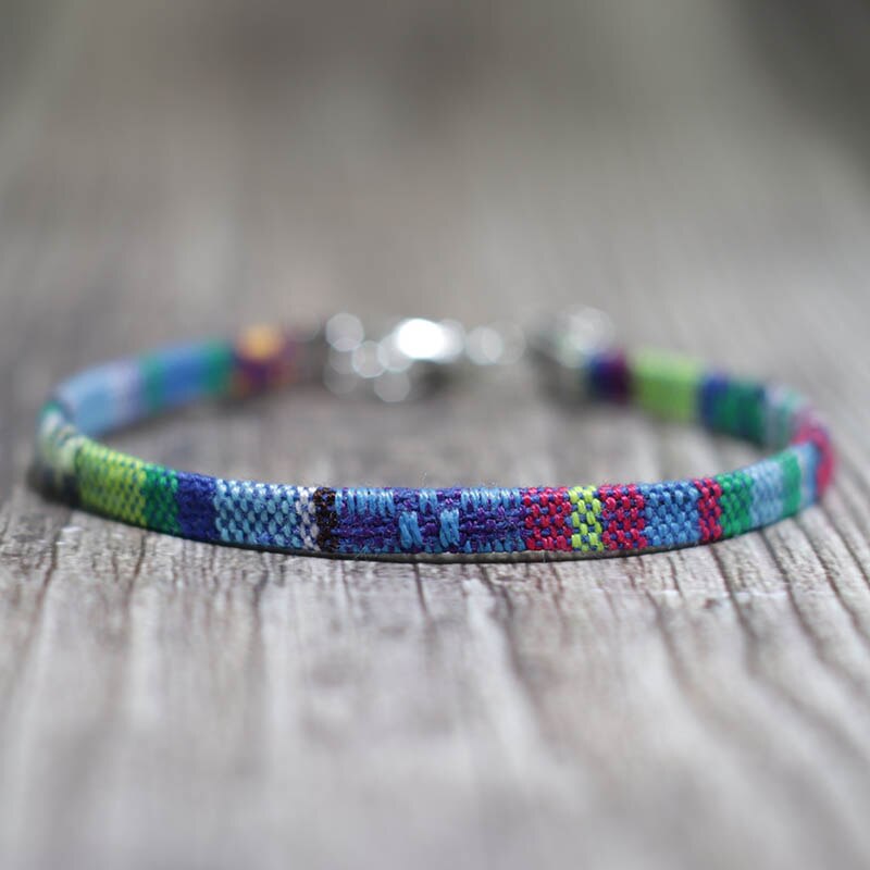 Handgemachte Boho Ethnische Fußkettchen Handarbeit Farbic Seil Kette Fuß Knöchel Für Frauen Sommer Strand Bein Schmuck