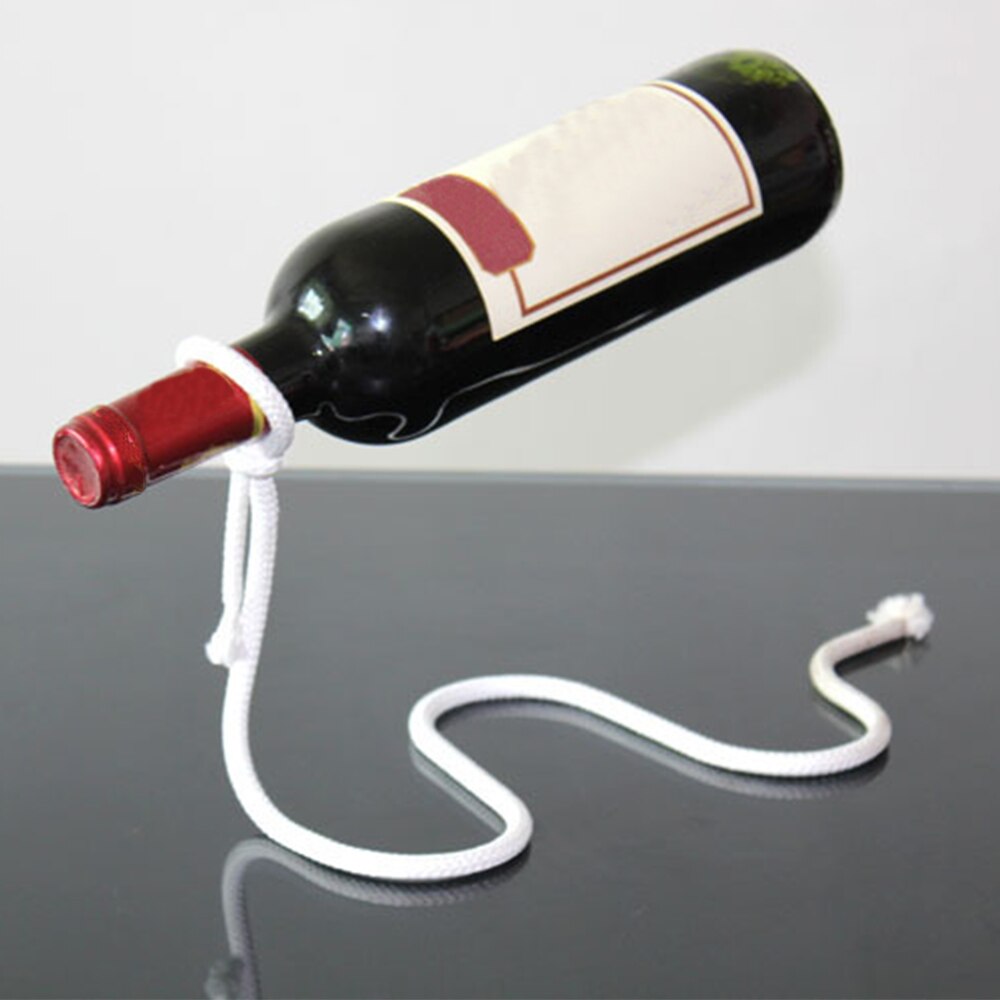 Praktische Creatieve Craft Chain Wijnrek Magic Zwevende Alcohol Fles Houder Wit Touw Wijn Fles Houder Home Kitchen Bar