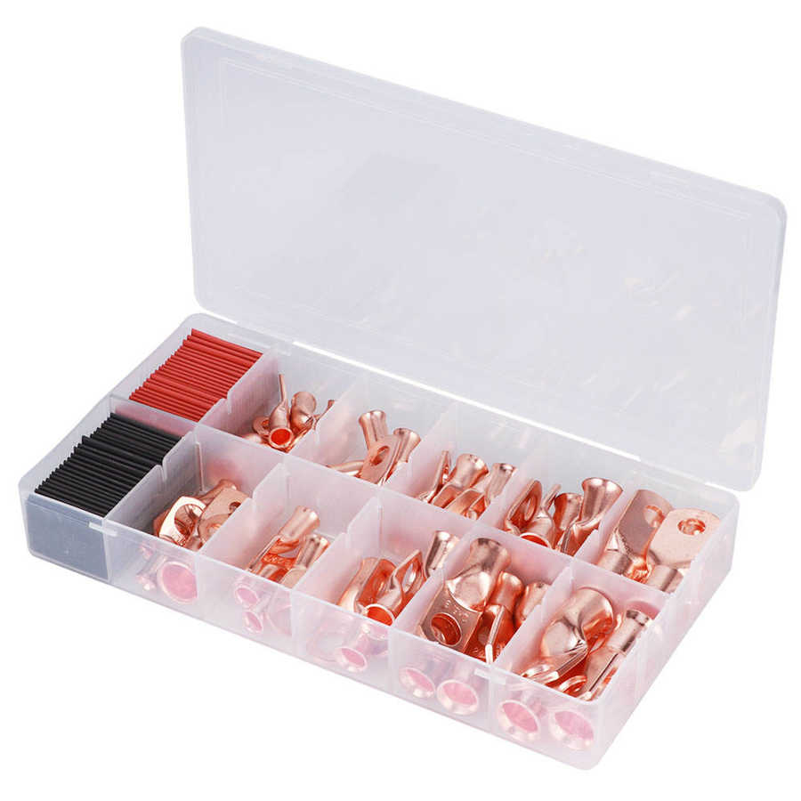 AWG Terminal Connector Cable Lug Terminal AWG Terminal Connector for household appliances 100Pcs Cable Lug Kit 12x30mm Heat